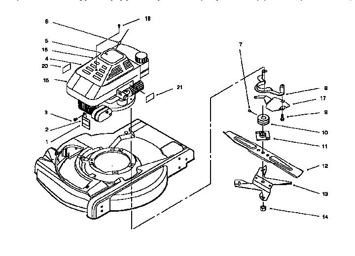 Fuel Tank And Blade Assembly Diagram and Parts List for 10202 6900001 AND UP Lawn Boy Lawn Mower